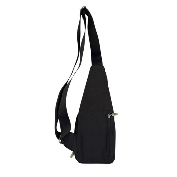 Baggallini Uptown Hudson Black Nylon Sling Crossbody Bag Adjustable Strap - Picture 5 of 11